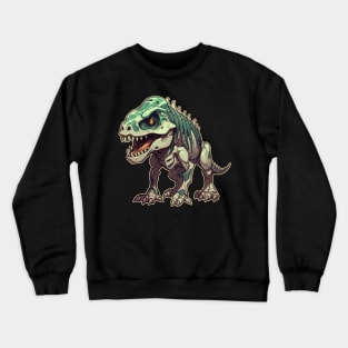 Spooky Scary Chibi T-Rex Isometric Dinosaur Crewneck Sweatshirt